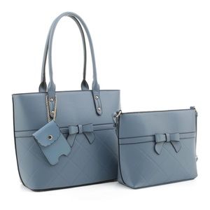 Women's Fashion Handbags - Tote Bag 3-pc Set- Style 1- Multiple Colors Available